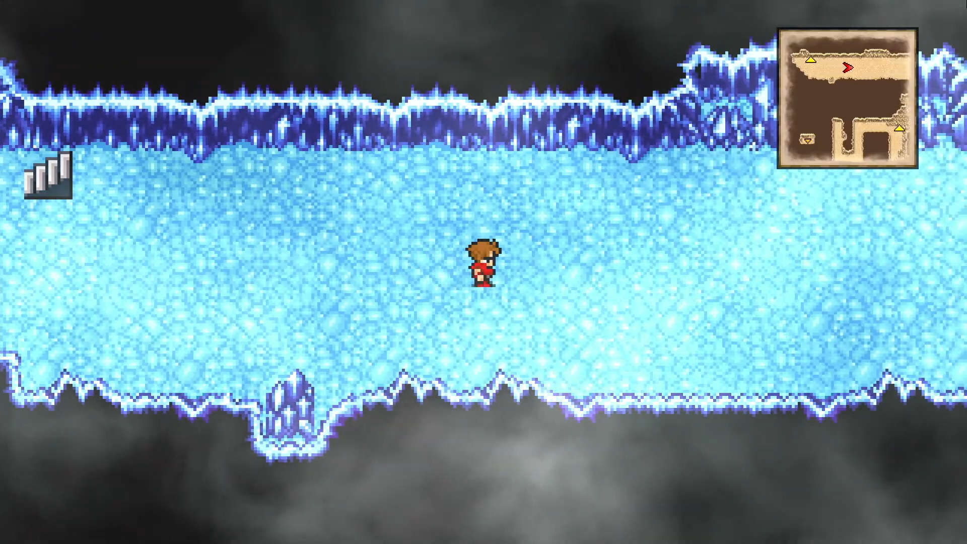 The treacherous, ice-covered floors of the Cavern of Ice